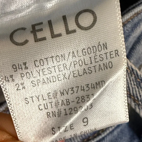 Cello Medium Blue High-Rise Flare Jeans with Knee Distress - Picture 4 of 7